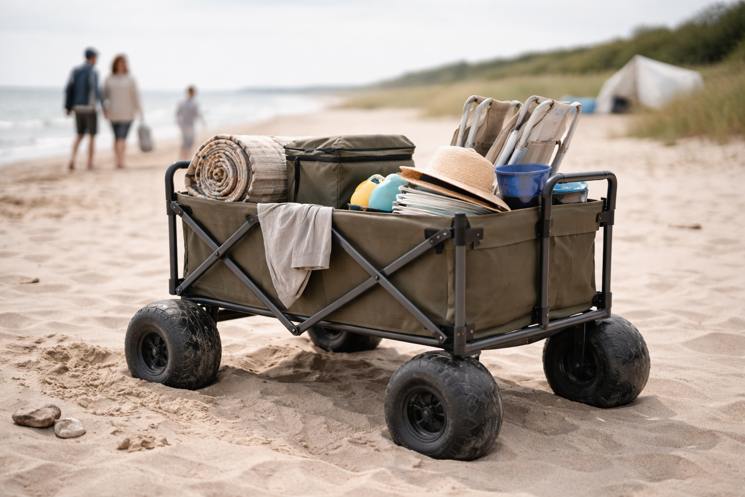 Bedste foldbare trækvogn til strand, camping og børn