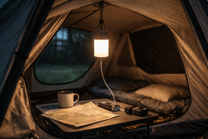 Bedste campinglampe: sådan vælger du lysstyrke, opladning og ophæng